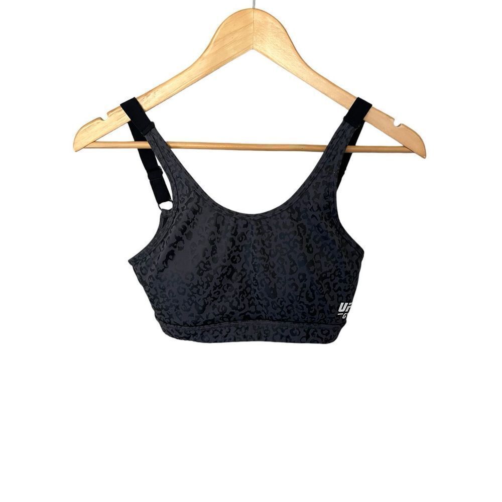 UFC‎ Gym Black and Gray Cheetah Print Adjustable Sports Bra